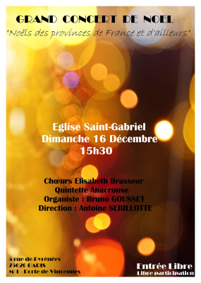 Concert de Noël du 16 décembre 2018